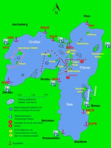 Karte vom Segelrevier Plöner See